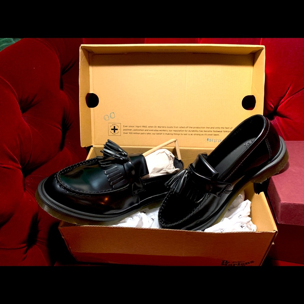 Never Worn Shiny Black Doc Martens Loafers, Women’s 8.